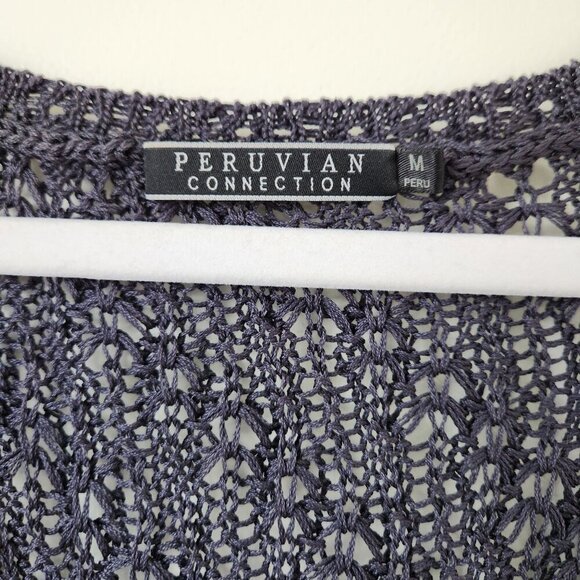 Peruvian Connection Crochet Beach Cover Up Dress Size Medium - Picture 3 of 7